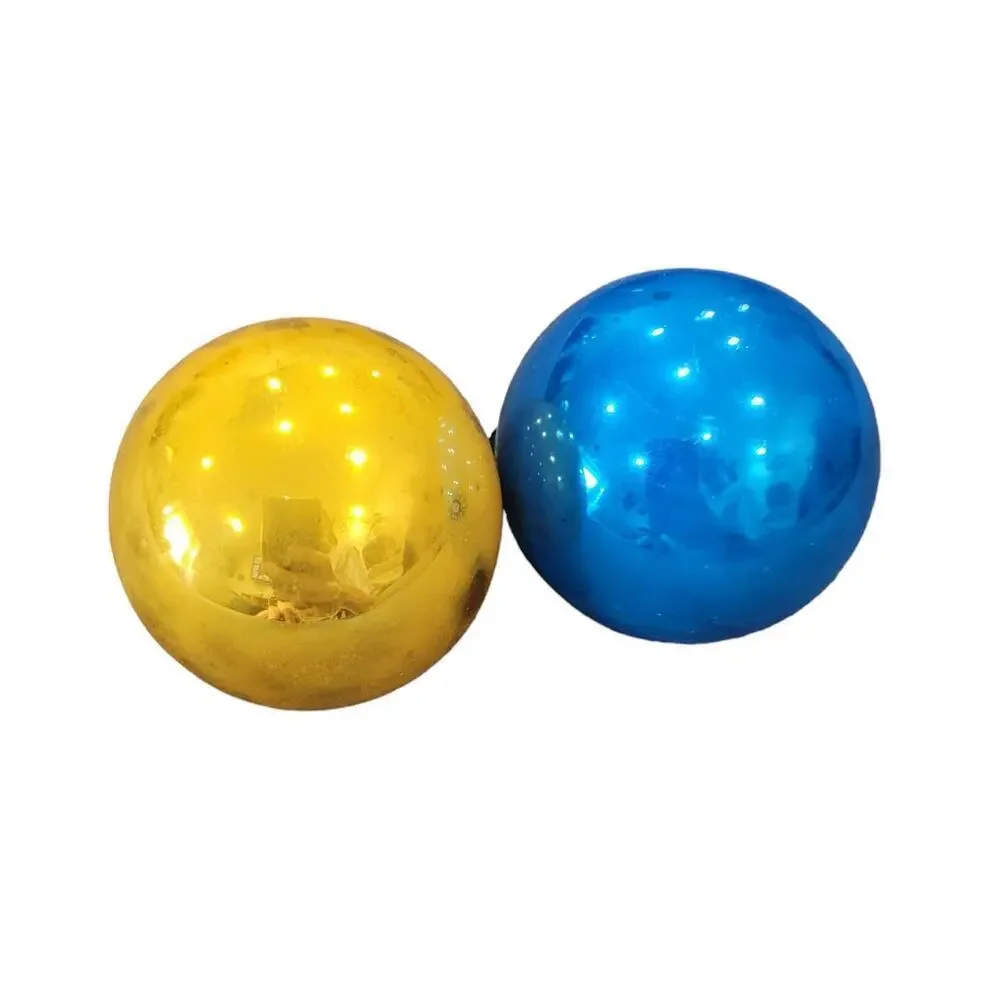 Vintage Shiny Brite Gold Blue Lot of 23 Christmas Ornaments Made‎ in U.S.A